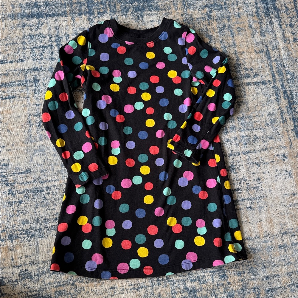 Hanna Andersson T-Shirt Dress - Confetti on Black - Size 6-7